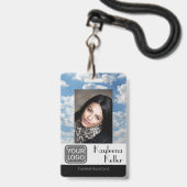 Badge Modèle de photo de logo de funérailles graphiques  (Avant avec lanière)