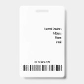 Badge Modèle de photo de logo de funérailles graphiques  (Arrière)