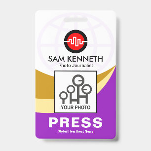 Badge Modèle de photo de presse Global Curvature Waves I