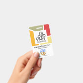 Badge Modèle de photo d'employé avec bordures incurvées  (Manuel / portable)