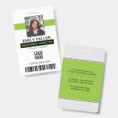 Badge Modèle de photo d'identification professionnelle v (Avant & arrière)