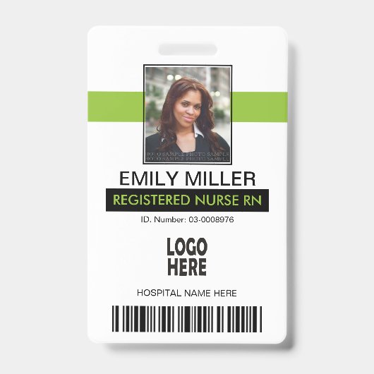 Badge Modèle de photo d'identification professionnelle v (Avant)