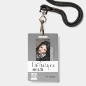 Badge Modèle de photo d'identité à code-barres avec logo (Avant avec lanière)