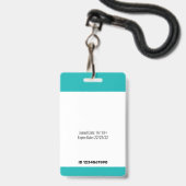 Badge Modèle de photo d'identité avec code-barres Vert s (Arrière avec lanière)