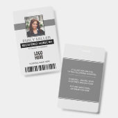 Badge Modèle de photo grise de code-barres d'identificat (Avant & arrière)