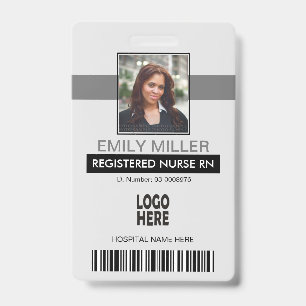 Badge Modèle de photo grise de code-barres d'identificat
