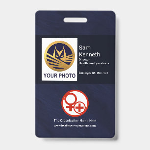Badge Modèle de photo minimaliste bleu grunge pour les s