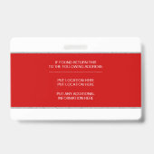 Badge Modèle de photo rouge de carte d'identité d'employ (Arrière)