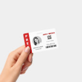 Badge Modèle de photo rouge de carte d'identité d'employ (Manuel / portable)