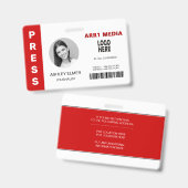 Badge Modèle de photo rouge de carte d'identité d'employ (Avant & arrière)