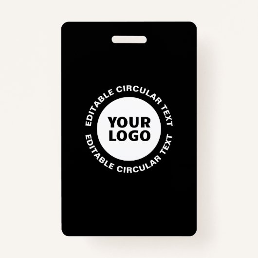 Badge Modèle de texte circulaire modifiable et votre log (Devant)