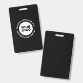 Badge Modèle de texte circulaire modifiable & Votre logo (Avant & arrière)