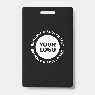 Badge Modèle de texte circulaire modifiable & Votre logo
