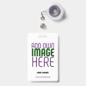 BADGE MODÈLE DE TEXTE D'IMAGE BLANCHE SIMPLE ÉDITABLE MO (Avant avec rétractable)
