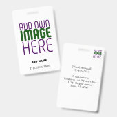 BADGE MODÈLE DE TEXTE D'IMAGE BLANCHE SIMPLE MODERNE (Recto et verso)