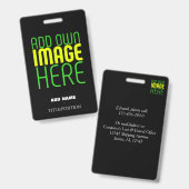 BADGE MODELE DE TEXTE D'IMAGE NOIRE SIMPLE ET MODIFIABLE (Avant & arrière)
