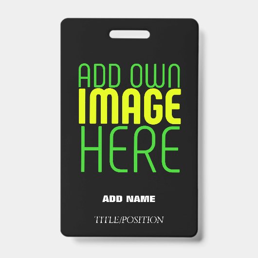 BADGE MODELE DE TEXTE D'IMAGE NOIRE SIMPLE ET MODIFIABLE (Avant)