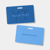 Badge Modèle de texte modifiable pour nom monogrammé etc (Avant & arrière)