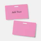 Badge Modèle de texte personnalisable rose (Avant & arrière)