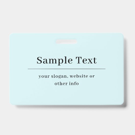 Badge Modèle de texte simple et élégant | Bleu Clair (Avant)