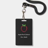 Badge Modèle d'enseignant d'école maternelle (Avant avec lanière)