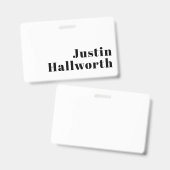 Badge Modèle d'entreprise ou de nom minimal rétro modern (Avant & arrière)