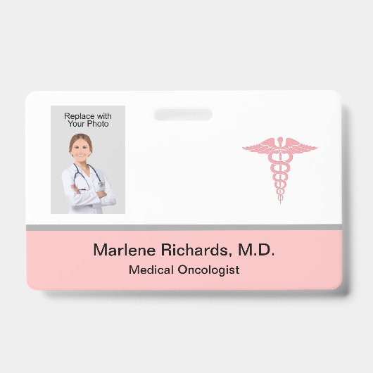 Badge Modèle d'identification médicale de cancérologue (Avant)