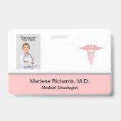 Badge Modèle d'identification médicale de cancérologue (Arrière)