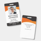 Badge Modèle d'identité avec photo et nom de l'employé d (Avant & arrière)
