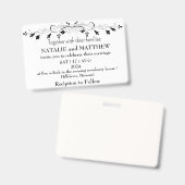 Badge Modèle d'invitation de mariage Se (Avant & arrière)