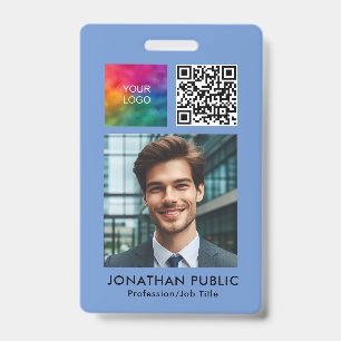 Badge Modèle du logo commercial de code QR photo employé