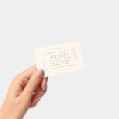 Badge Modèle éditable élégant | Blanc cassé et marron fo (Manuel / portable)
