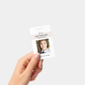 Badge Modèle esthétique rose pour photo d'employé avec n (Manuel / portable)