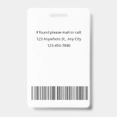 Badge Modèle esthétique rose pour photo d'employé avec n (Arrière)