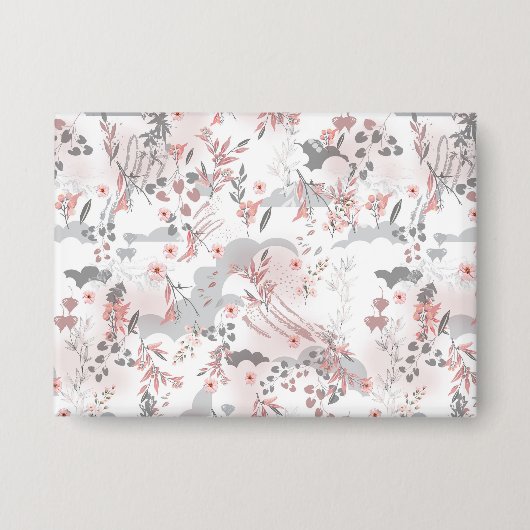 Badge Modèle floral numérique sur les tons pastel (Recto)