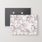 Badge Modèle floral numérique sur les tons pastel (Recto/Verso)