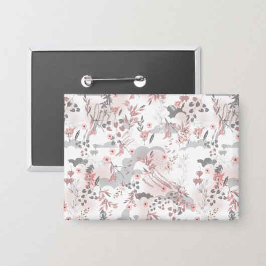 Badge Modèle floral numérique sur les tons pastel (Recto/Verso)