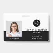 Badge Modèle moderne de photo d'employé Logo Nom Infirmi (Avant)