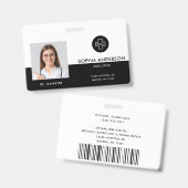 Badge Modèle moderne de photo d'employé Logo Nom Infirmi (Avant & arrière)