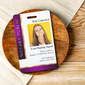 Badge Modèle Notaire Purple & Gold pour ID