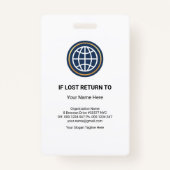 Badge Modèle photo de colonne Gris Orange (Dos)