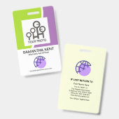 Badge Modèle photo de l'employé pour les vagues vertes m (Recto et verso)