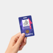 Badge Modèle photo de sécurité des flèches bleues élégan (Manuel / portable)