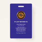 Badge Modèle photo de sécurité des flèches bleues élégan (Dos)