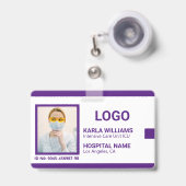 Badge MODÈLE PHOTO d'identification de l'infirmière de l (Avant avec rétractable)