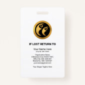 Badge Modèle photo Médicale Rectangles bleu chic (Dos)