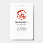 Badge Modèle photo minimaliste noir Médicale (Arrière)