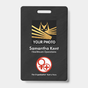 Badge Modèle photo minimaliste noir Médicale