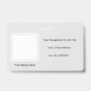 Badge Modèles de texte de photo élégants gris blanc Empl