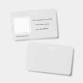 Badge Modèles de texte de photo élégants gris blanc Empl (Avant & arrière)